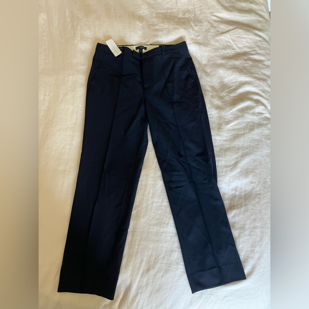 J Crew Tollengno Wool Trousers in Black